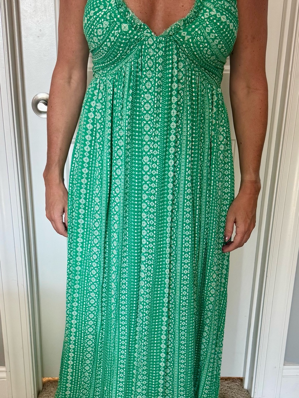 Promesa Green Printed Maxi Dress